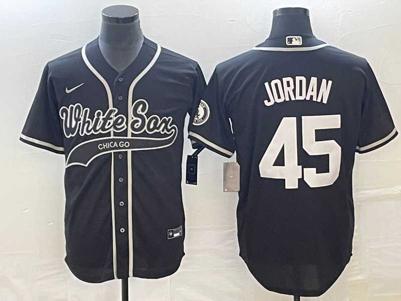 Men%27s Chicago White Sox #45 Michael Jordan Black Cool Base Stitched Baseball Jersey->chicago white sox->MLB Jersey